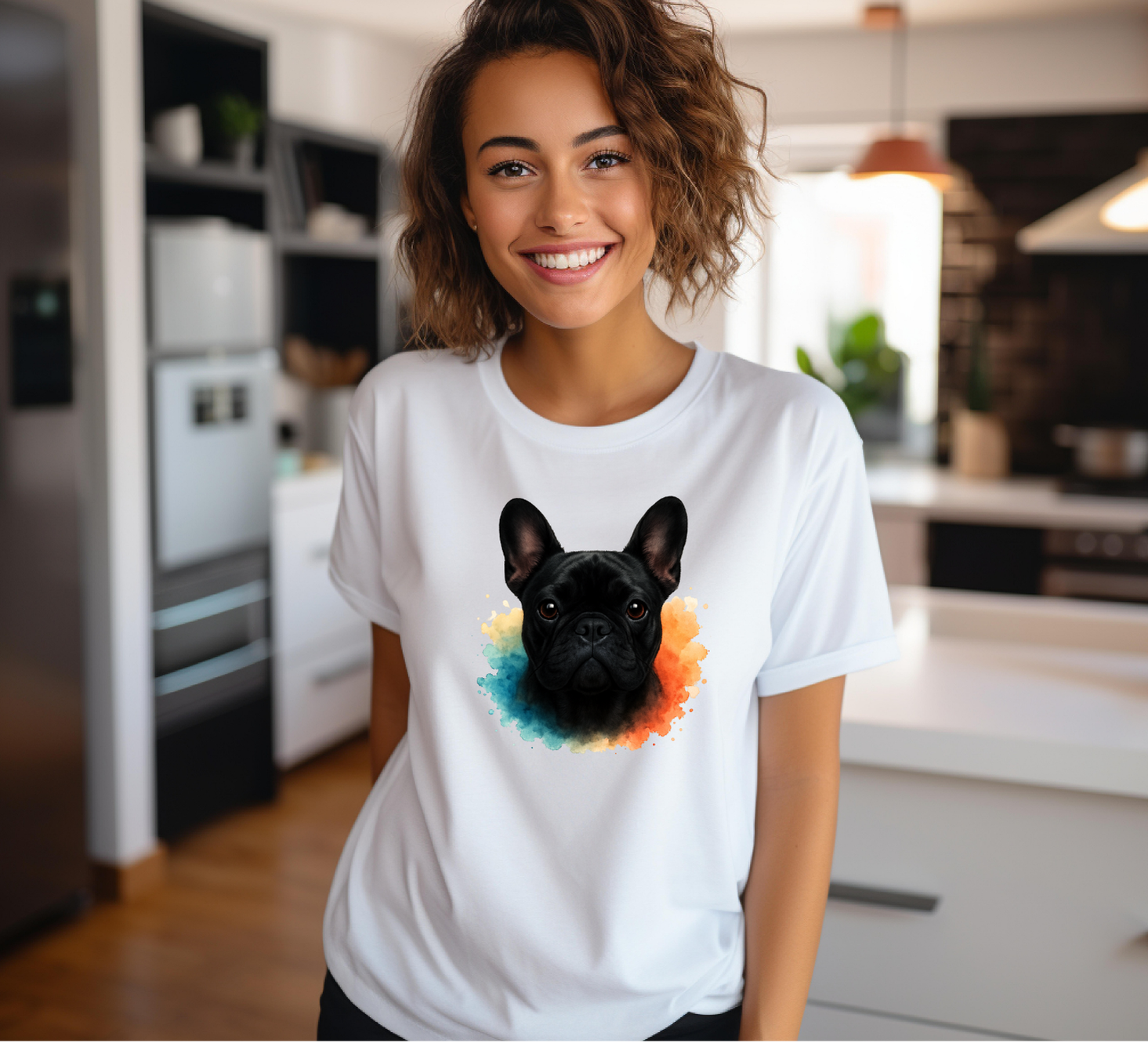 Black Cute Frenchie T-shirt