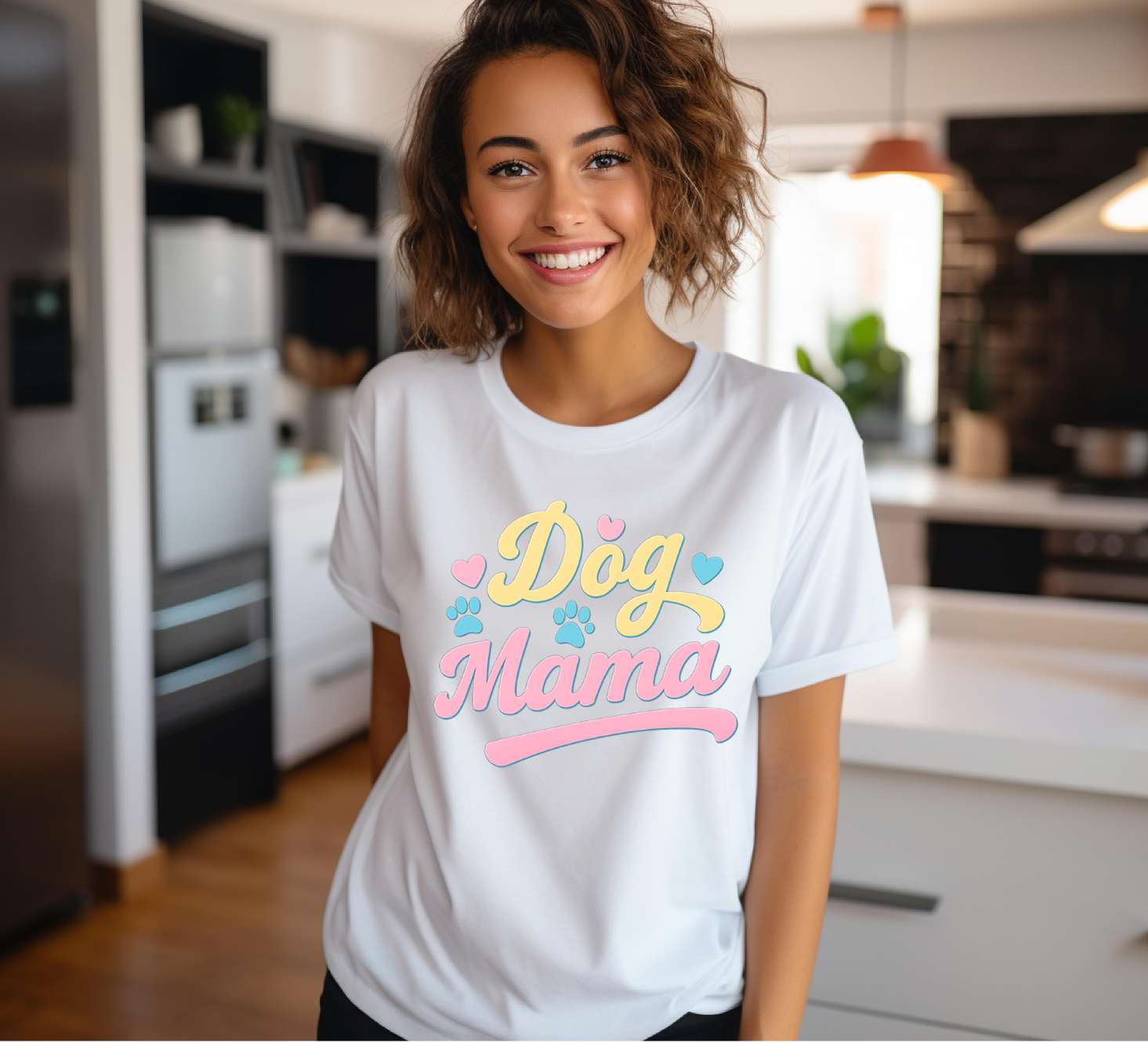 Colorful Dog Mama T-shirt