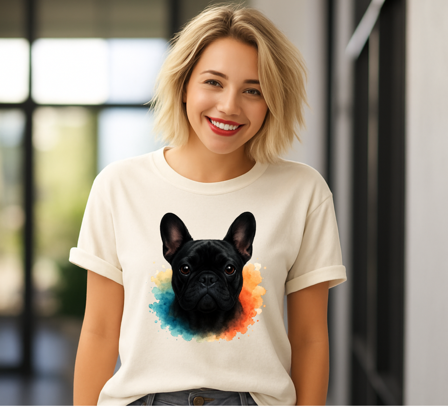 Black Cute Frenchie T-shirt