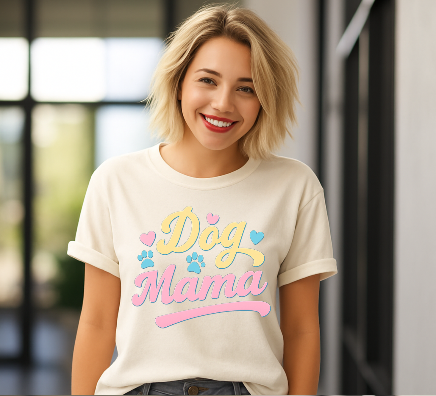 Colorful Dog Mama T-shirt