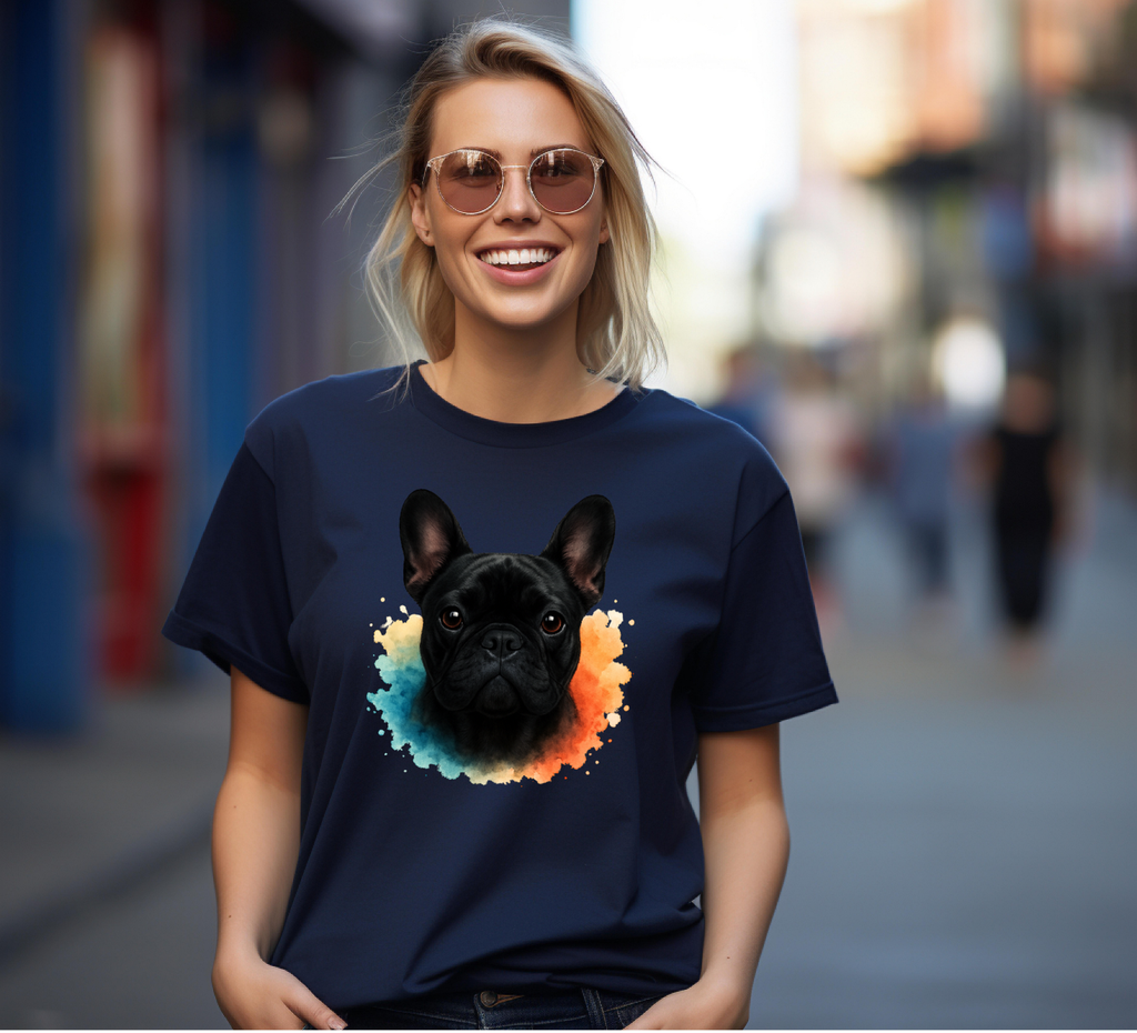 Black Cute Frenchie T-shirt
