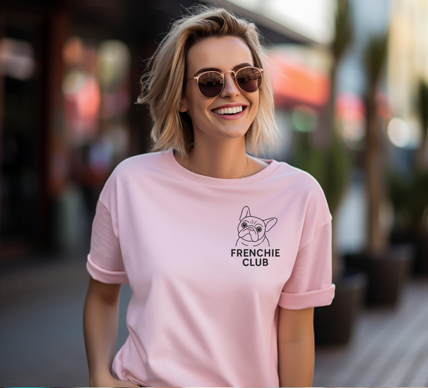 Black French Bulldog Front and Back T-shirt Design