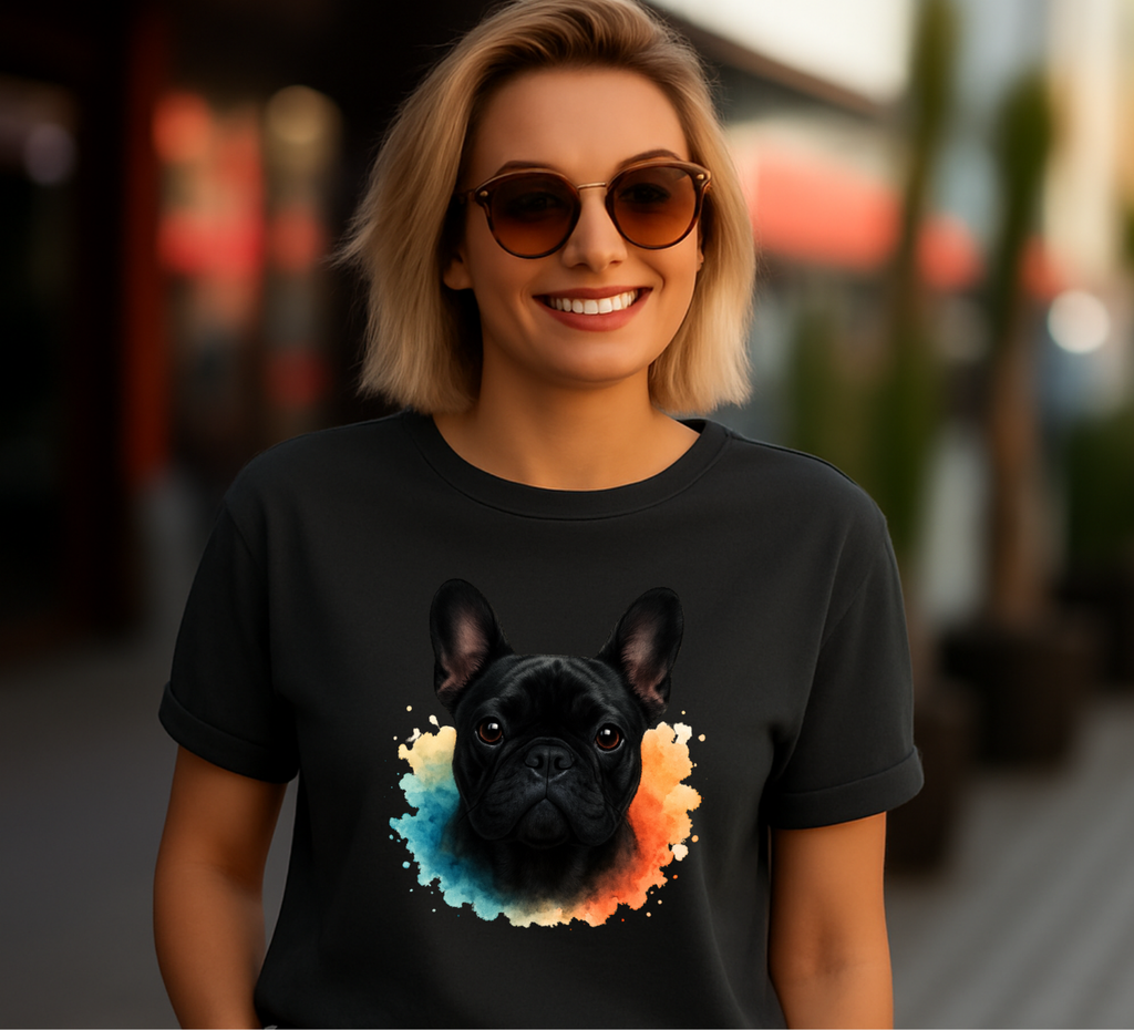 Black Cute Frenchie T-shirt