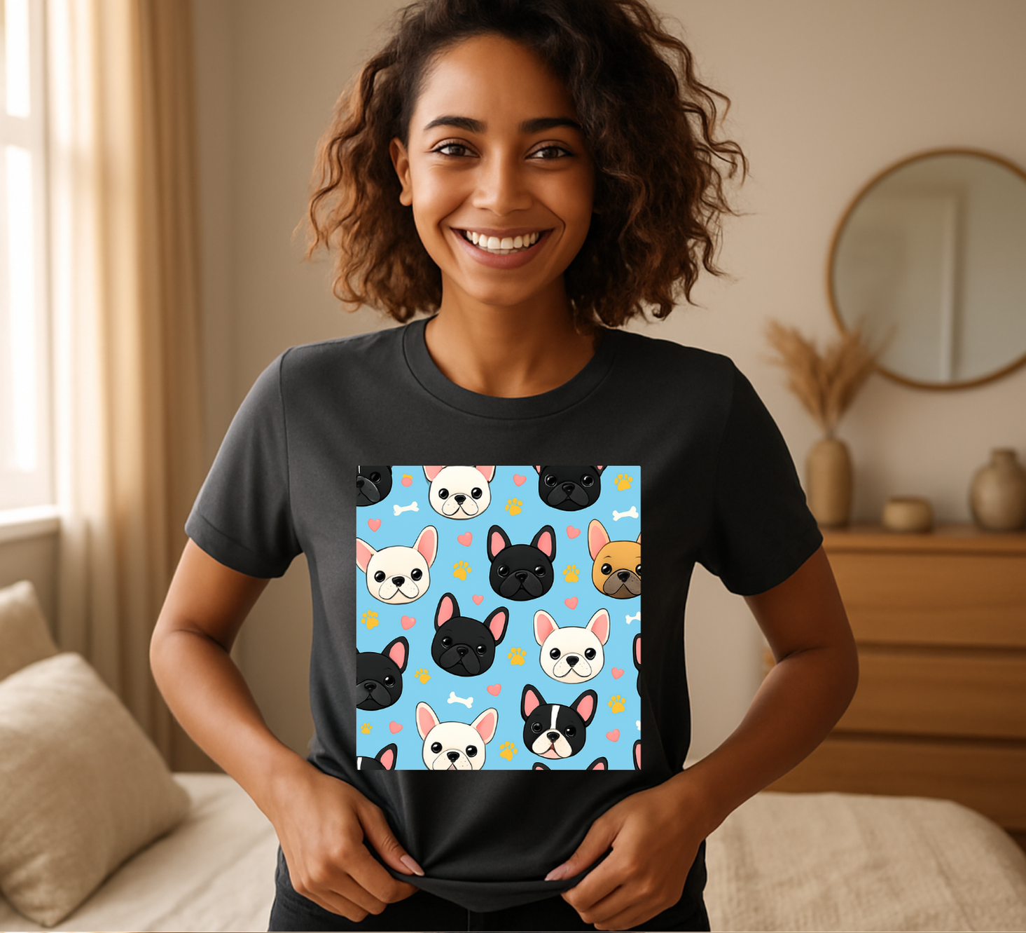 French Bulldogs patterns T-shirt