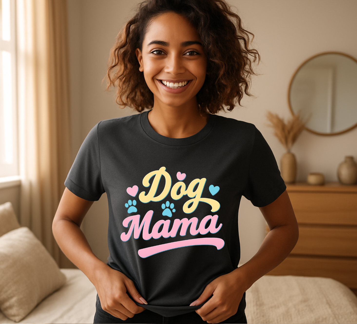 Colorful Dog Mama T-shirt