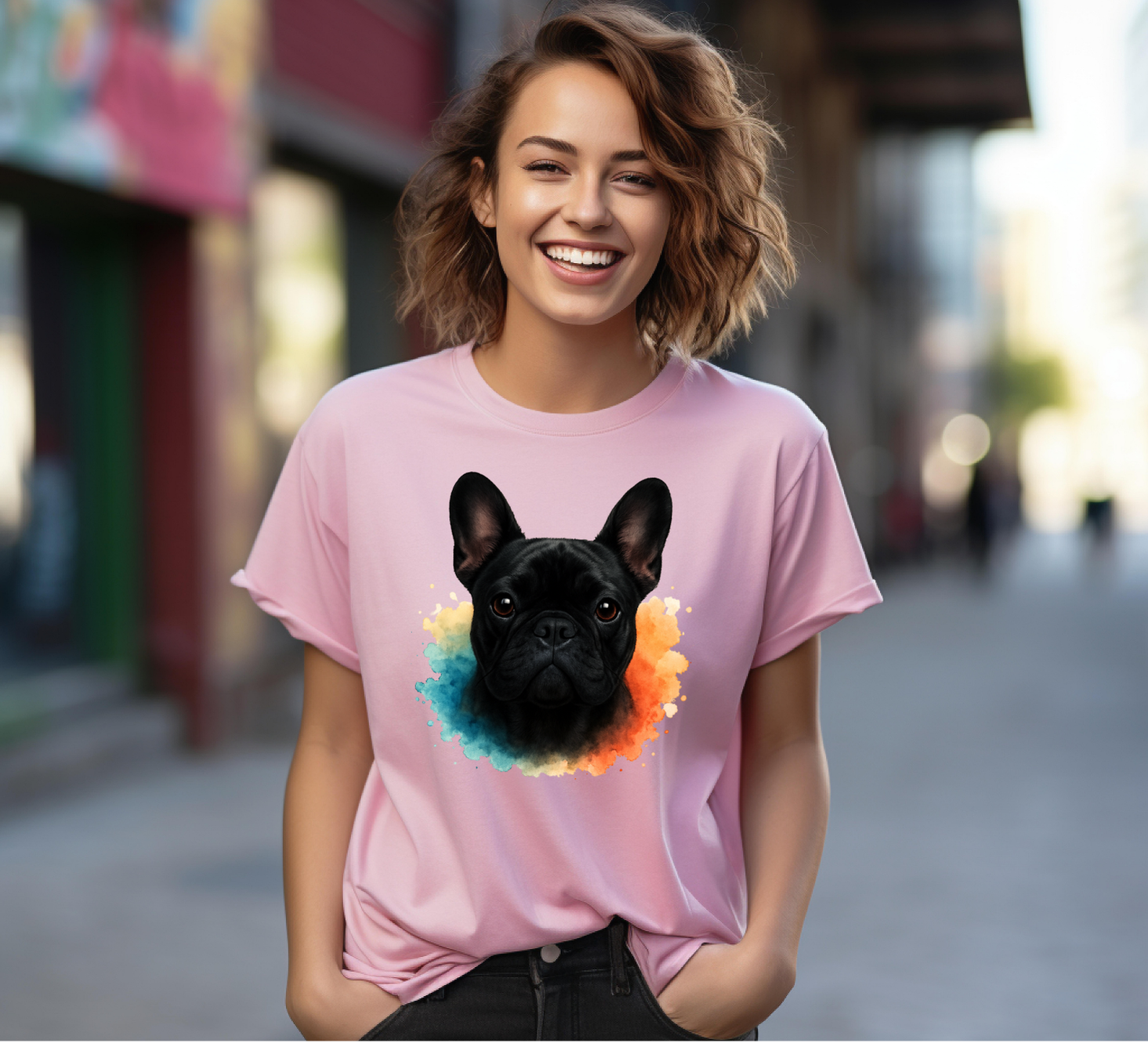 Black Cute Frenchie T-shirt