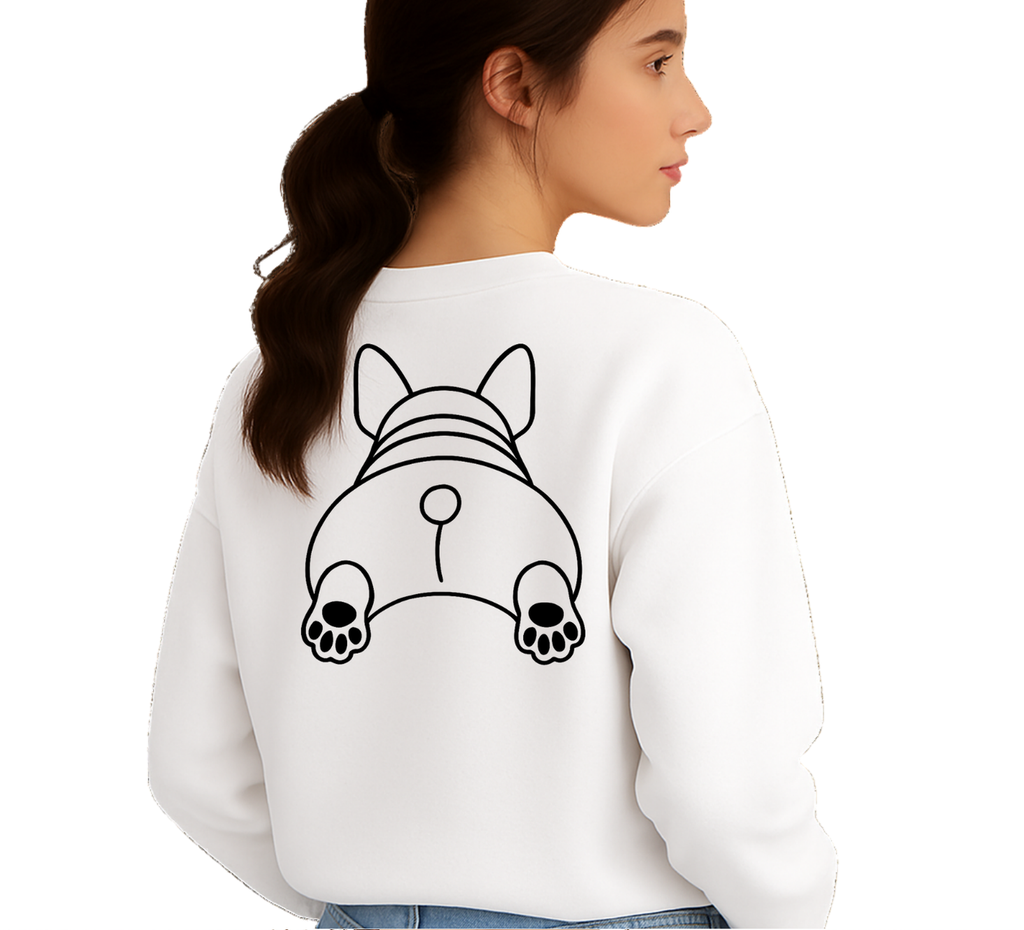 Black French Bulldog Front and Back Sweatshirts