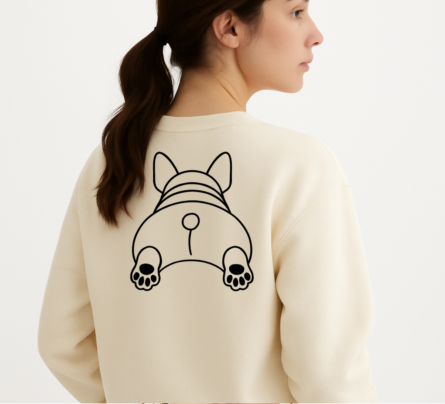 Black French Bulldog Front and Back Sweatshirts