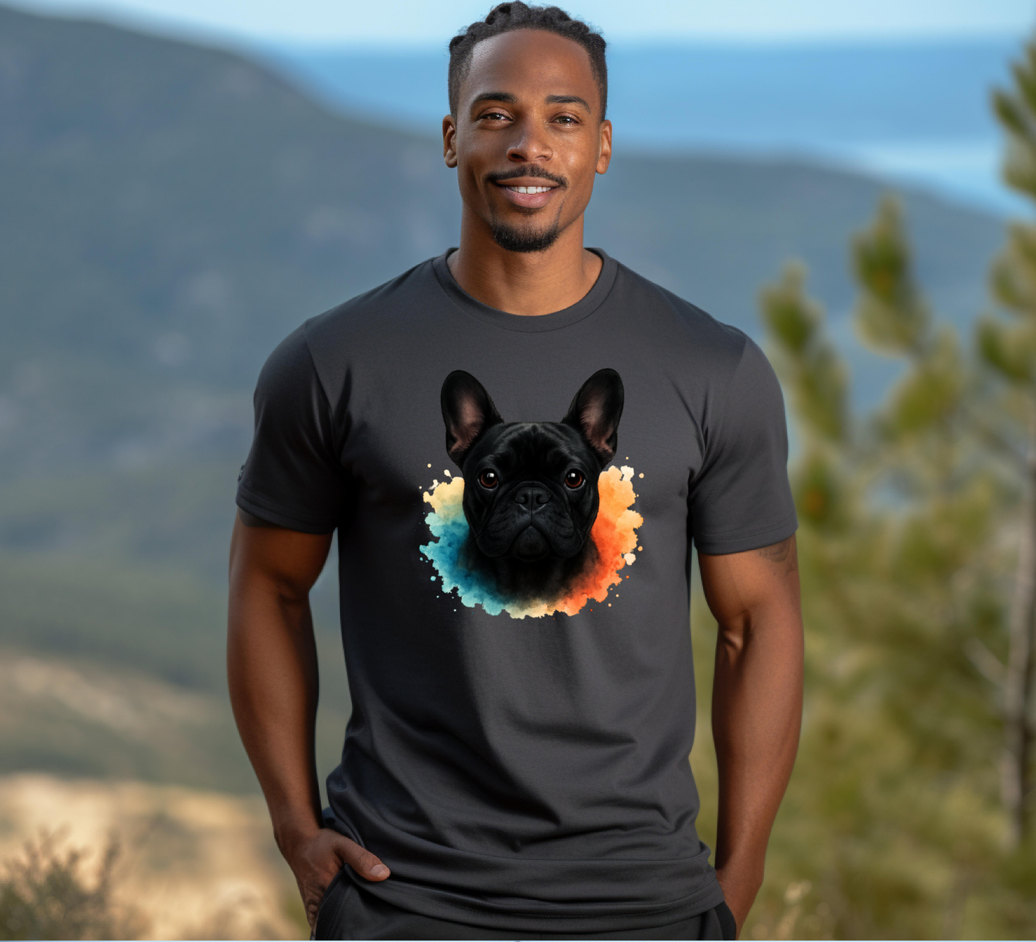 Black Cute Frenchie T-shirt