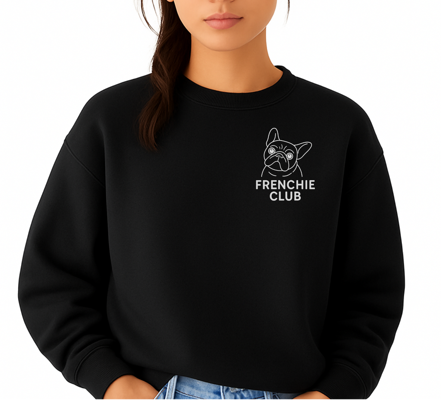 White French Bulldog Front and Back Sweatshirts