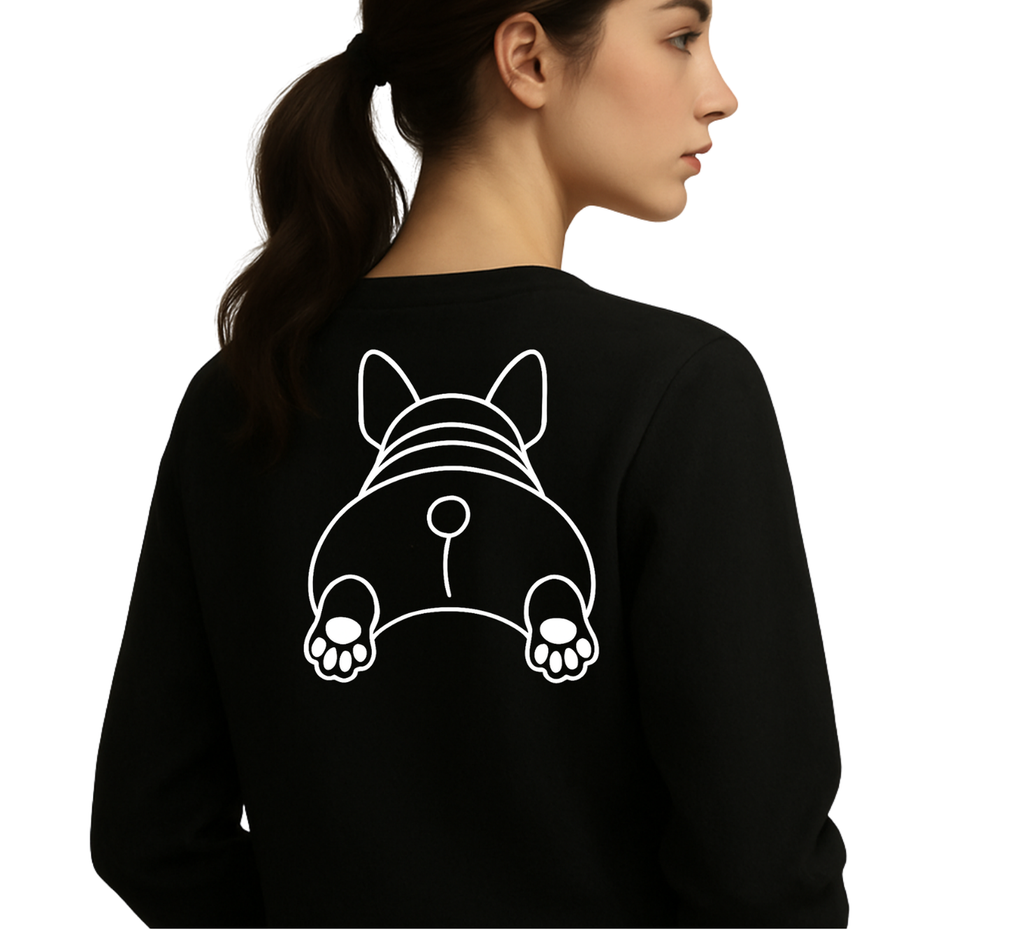 White French Bulldog Front and Back Sweatshirts