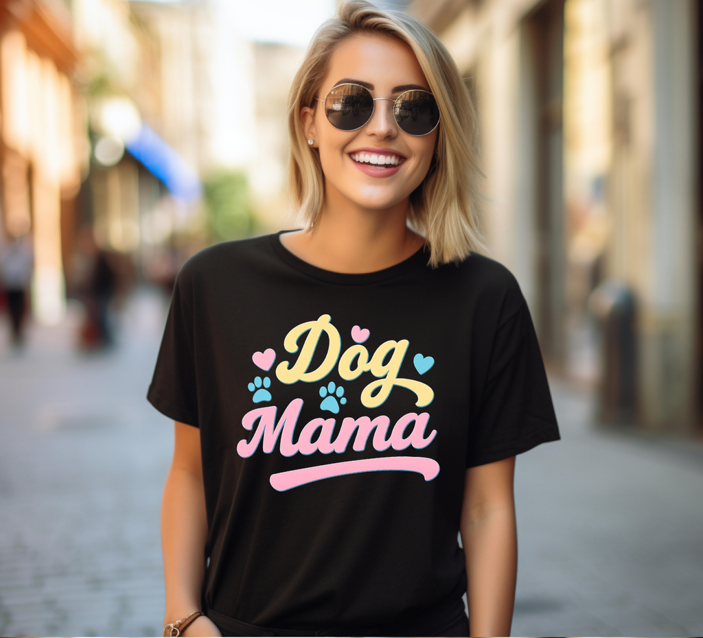 Colorful Dog Mama T-shirt