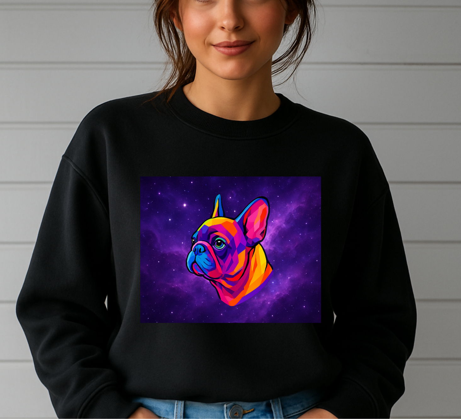 French Bulldogs in Galaxy Sweatshirts