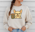 French Bulldog with Coffee Sweatshirts