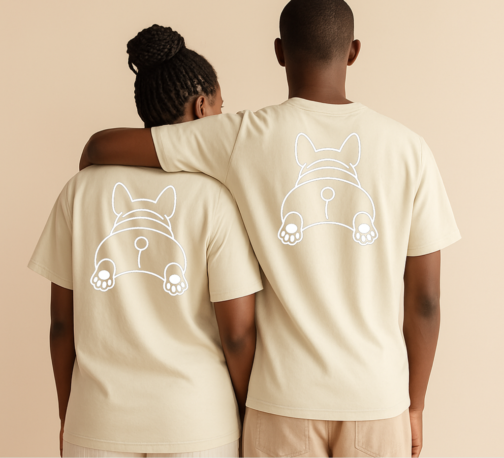 White French Bulldog front and back T-shirt