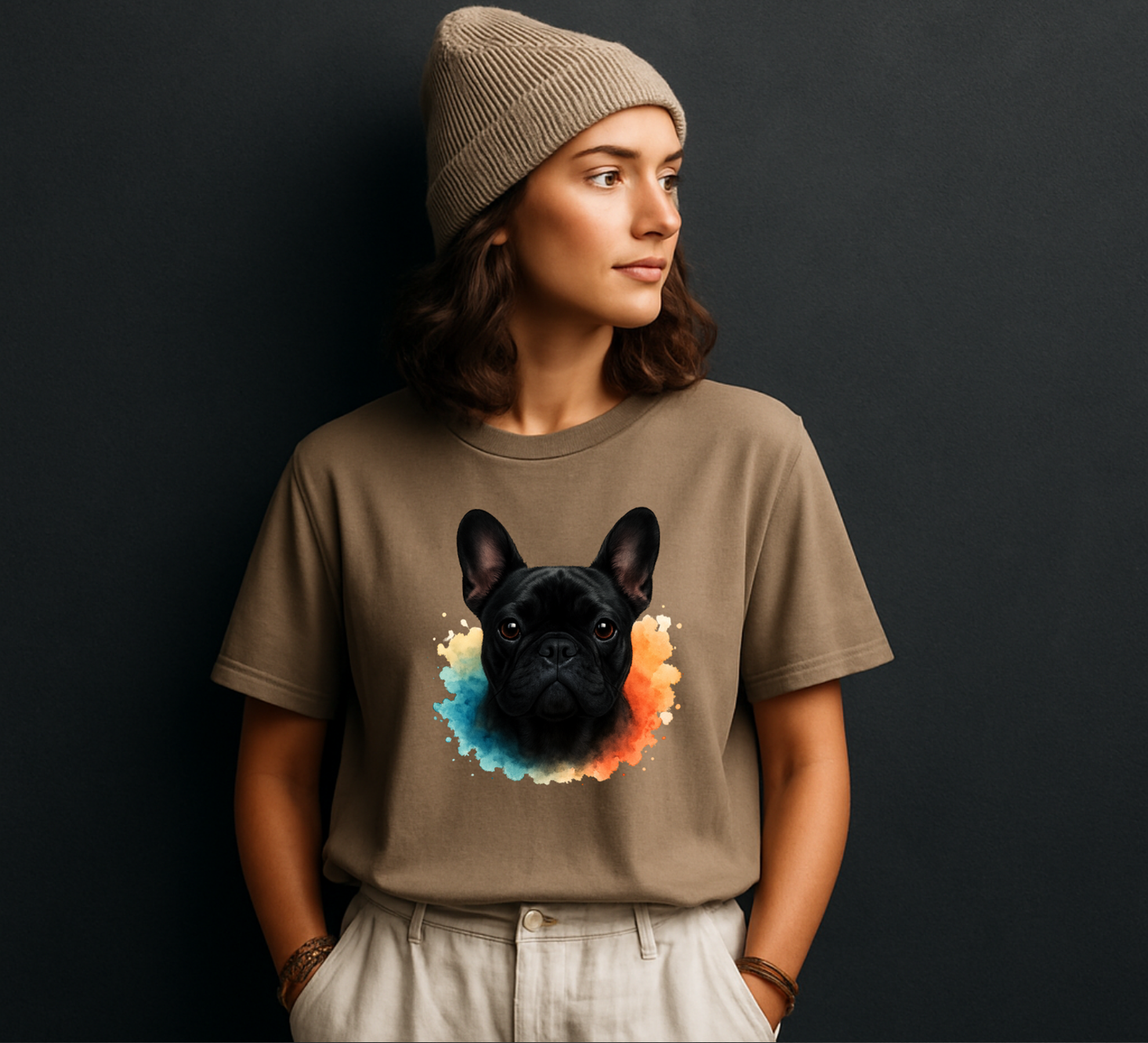 Black Cute Frenchie T-shirt